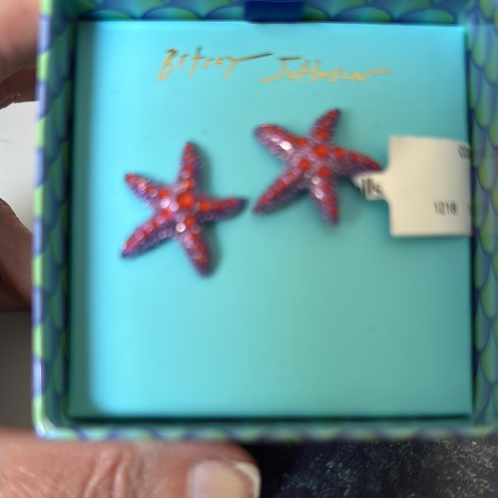 Betsey Johnson Red and Purple Starfish Earrings